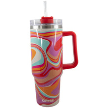 Load image into Gallery viewer, Groovy Swirls Insulated Tumbler Cup w/ Handle