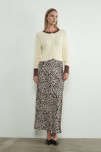 Leopard Satin Effect Skirt