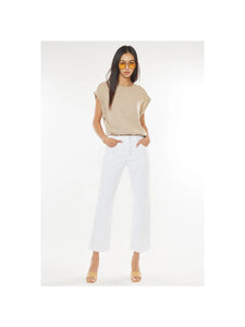 Kan Can High Rise White Denim