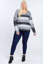 Load image into Gallery viewer, Sparkle and Stripe Neck Sweater