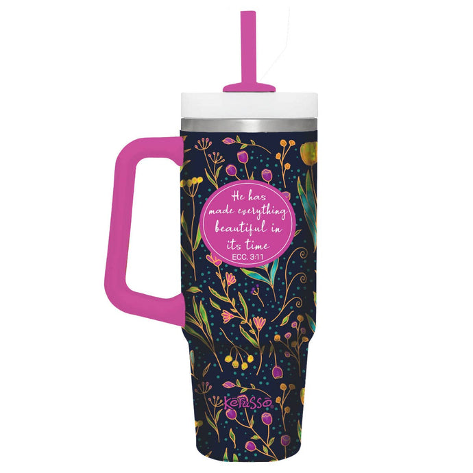 Everything Beautiful Handled Stainless Steel Tumbler 30oz