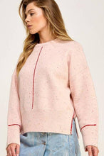 Load image into Gallery viewer, Pink Melange Crew Neck Sweater