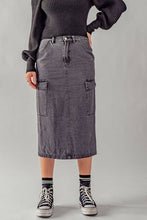 Load image into Gallery viewer, Midi Cargo Denim Skirt