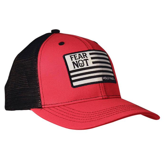 HOLD FAST Mens Cap Fear Not Flag: One Size Fits Most / Red/Black