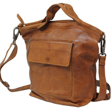 Load image into Gallery viewer, Bianca Handcrafted Leather Tote/Crossbody Bags: Cognac