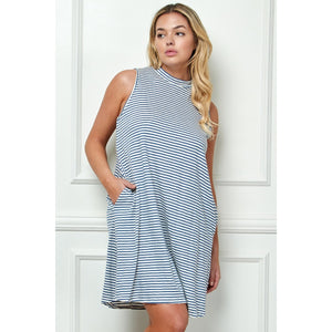 High Neck Tee Shirt Dress