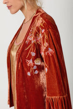 Load image into Gallery viewer, Bronze Embroidery Velvet Kimono