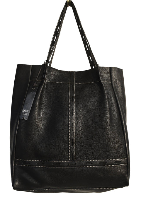 Perri Handcrafted Leather Tote Bags: Black