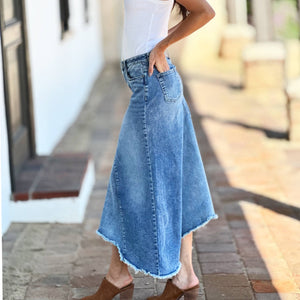 Selina Pieced Denim Maxi Skirt