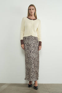 Leopard Satin Effect Skirt