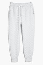 Load image into Gallery viewer, white quilted sweatpants with front pockets