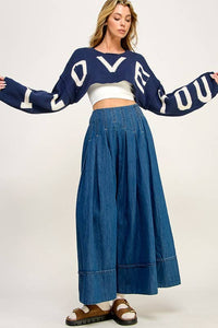 I Love You Bolero Cropped Sweater