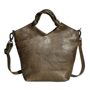 Nash Handcrafted Leather Tote/Crossbody Bag in Moss