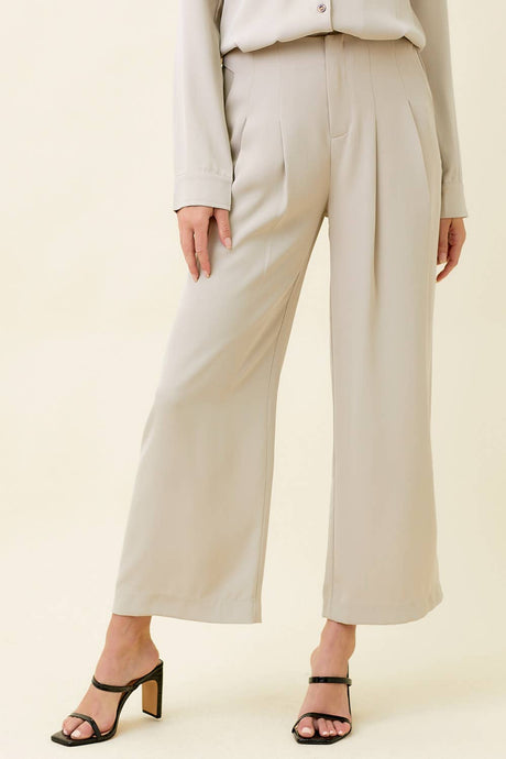 Warm Grey Wide Leg Trouser