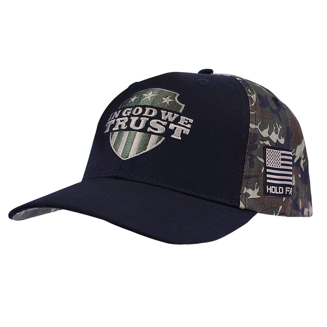 HOLD FAST Mens Cap In God We Trust: One Size Fits Most / Black/Camo