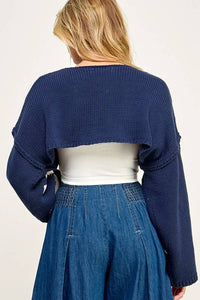 I Love You Bolero Cropped Sweater