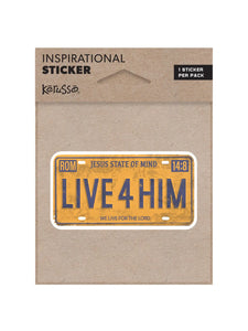 Live For Him License Sticker