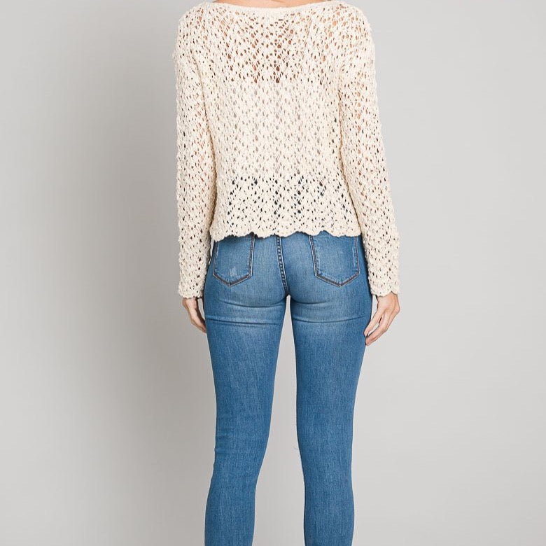 Top Layer Crop Crochet Sweater