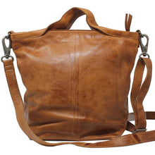 Load image into Gallery viewer, Bianca Handcrafted Leather Tote/Crossbody Bags: Cognac