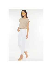 Kan Can High Rise White Denim