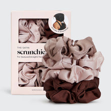 Load image into Gallery viewer, Satin Sleep Scrunchies 5pc- Cameo