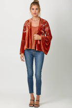 Load image into Gallery viewer, Bronze Embroidery Velvet Kimono