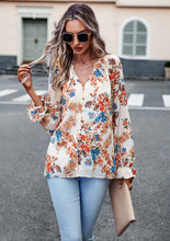 Load image into Gallery viewer, Floral Button Down Poet Sleeve Blouse