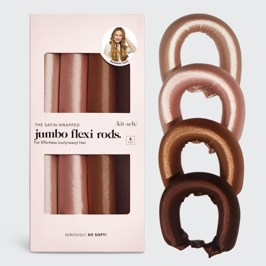 Satin Jumbo Flexi Rods 4 PCs in Rosewood