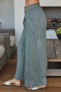 Italian Linen Pleated Palazzo Pant