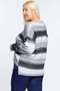 Sparkle and Stripe Neck Sweater