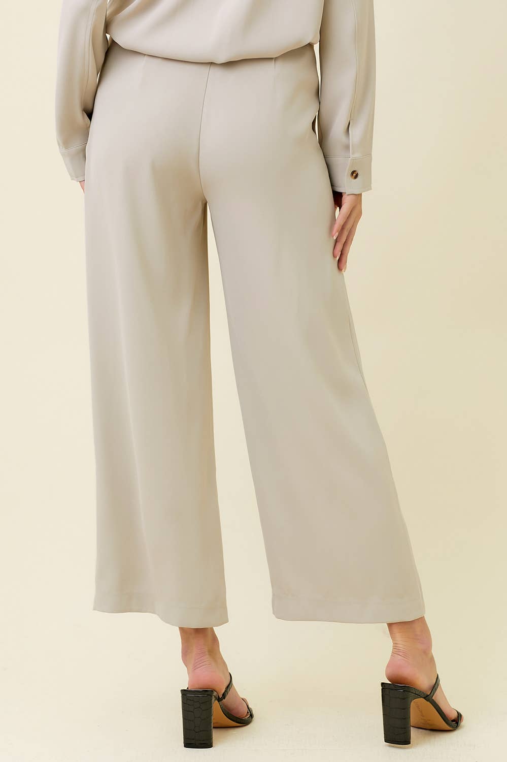 Warm Grey Wide Leg Trouser