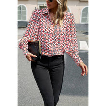 Load image into Gallery viewer, Geo Print Button Down Blouse