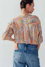 Load image into Gallery viewer, Elsie Button Down Paisley Swirl Top