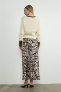 Leopard Satin Effect Skirt