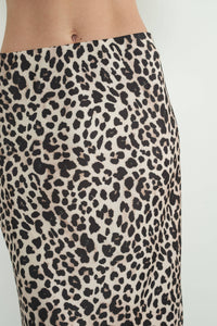 Leopard Satin Effect Skirt