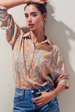 Load image into Gallery viewer, Elsie Button Down Paisley Swirl Top