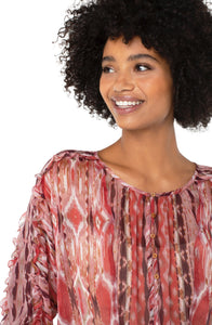 Ruffled Sleeve Dolman Popover