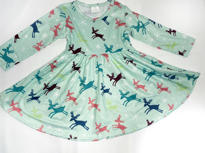 Little Deer A-Leaping ComfyCute Twirly Dress