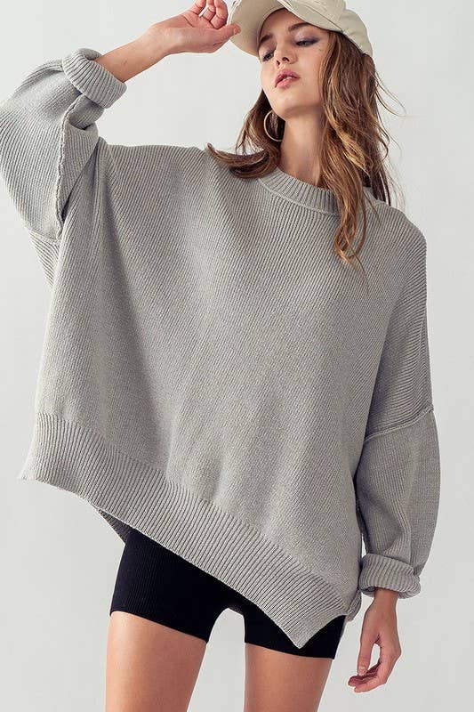 Oversized Side Slit Cozy Sweater