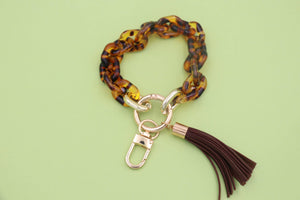 Candy-colored PVC Chain Tassel Wristlet Keychain Bracelets