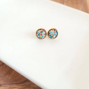 Partytime Studs - Rosey Teal