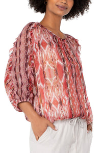 Ruffled Sleeve Dolman Popover