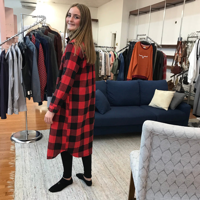 Long and Lovely Buffalo Plaid  Long Shirt