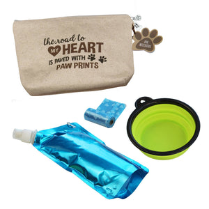 Dog Travel Kit "Road to My Heart is Paved.."