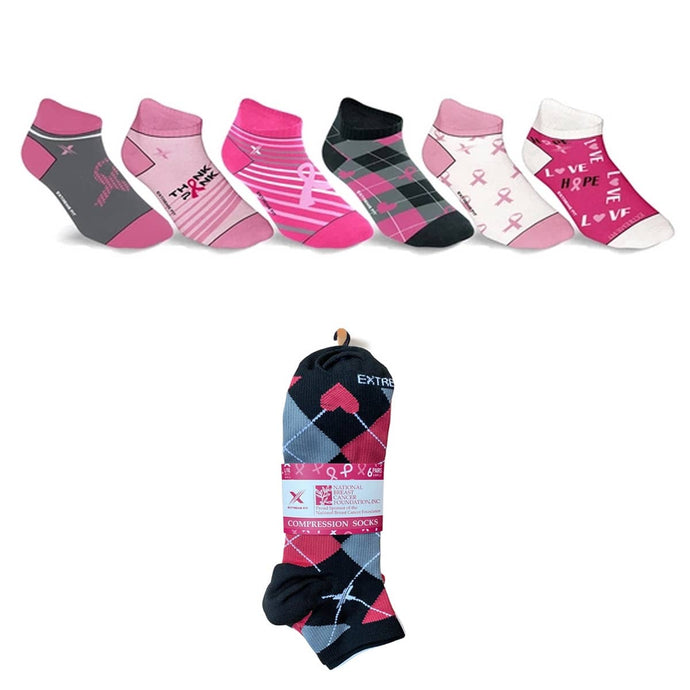 BREAST CANCER ANKLE-LENGTH COMPRESSION SOCKS