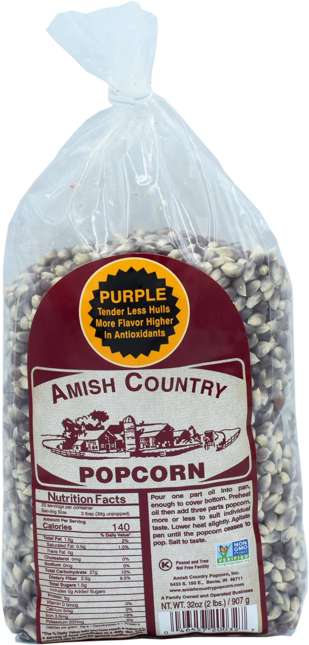 Amish Country Popcorn - 2lb Bag of Purple Popcorn