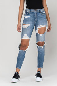 Open Knee Distressed Jeans