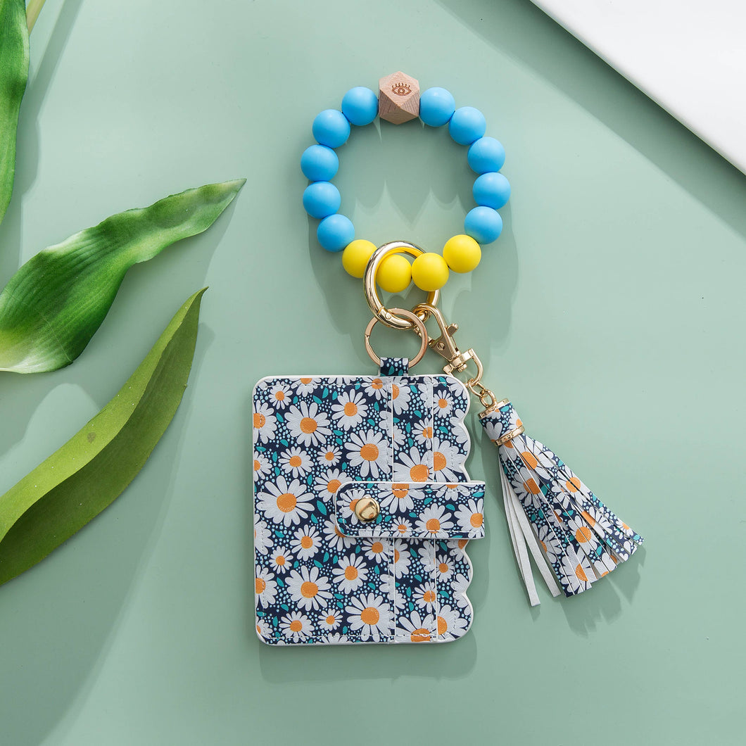 Silicone Bracelet Wristlet Keychain Card Case Holder Wallet
