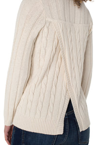 Long Sleeve Cable Rib Sweater