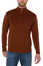 Load image into Gallery viewer, Take Note  Diamond Pattern Quarter Zip Pullover